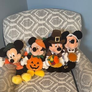 Disney Mickey Mouse Seasonal Stuffed Animals - Black, Orange, Brown, Yellow